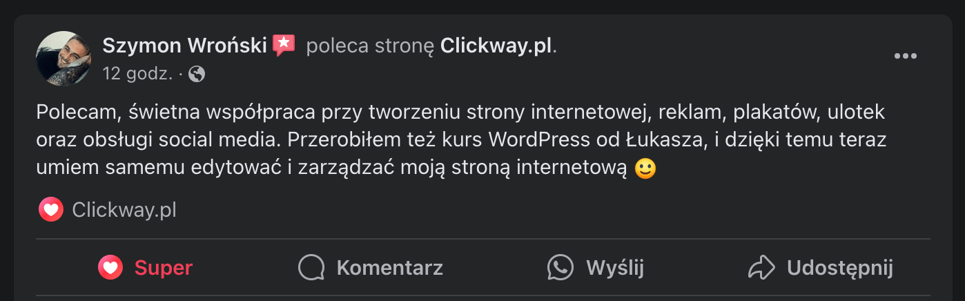 Szymon opinia zrzut ekranu